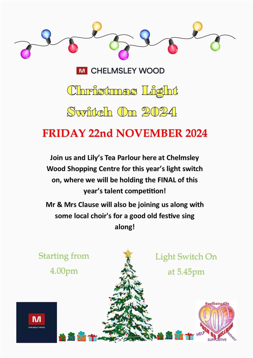 The Christmas light switch on in #ChelmsleyWood #NorthSolihull #Solihull 🎄🎄