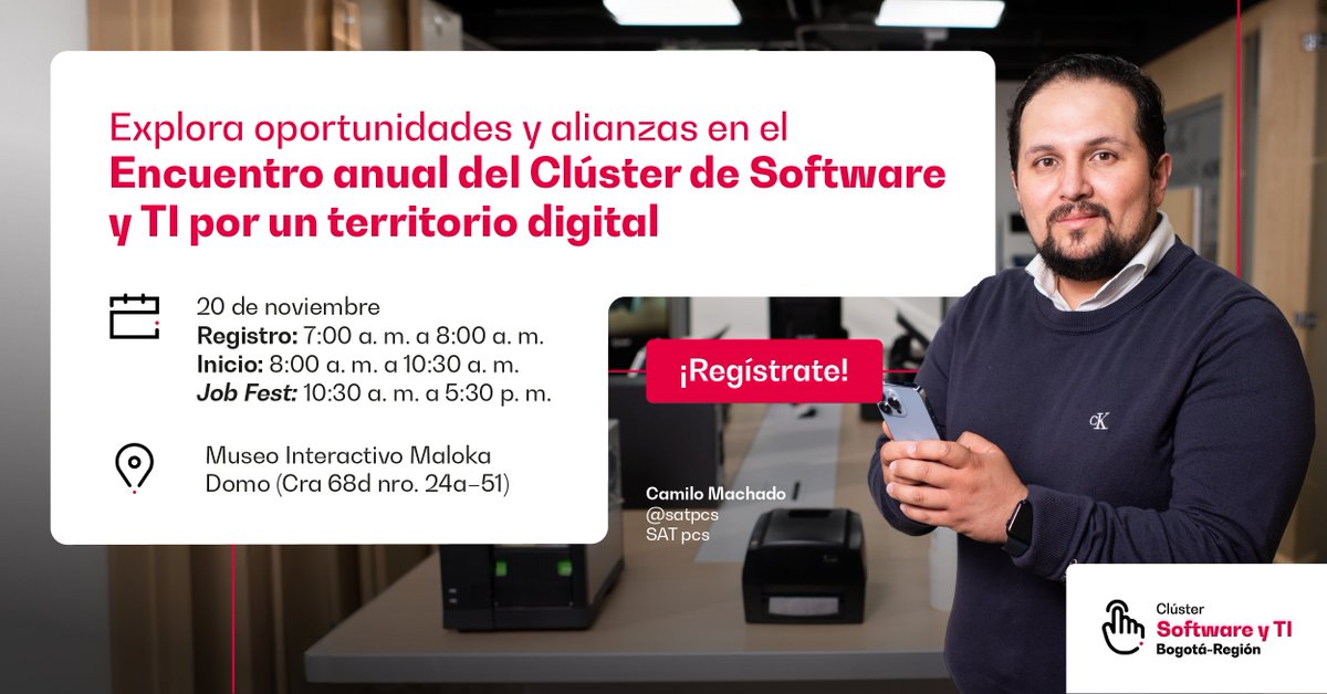 Únete a este espacio de networking para fortalecer la industria tecnológica. Disfruta de una agenda de contenido innovadora y del Job Fest, una feria de empleabilidad para talento digital junior, semisénior y sénior. ¡No faltes! 
Regístrate aquí: forms.office.com/pages/response…
