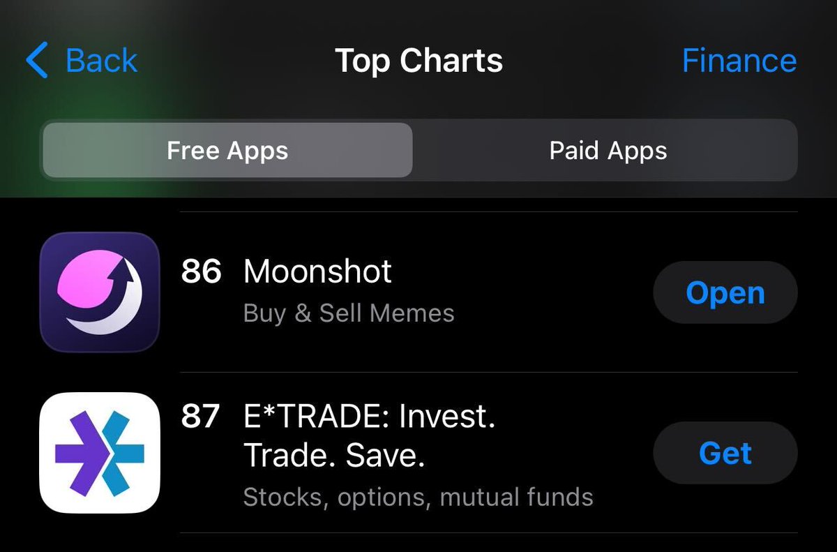💸 Breaking News 💸 Moonshot just flipped E*TRADE! @moonshot is on pace to  onramp more in November than August, September, and October combined...