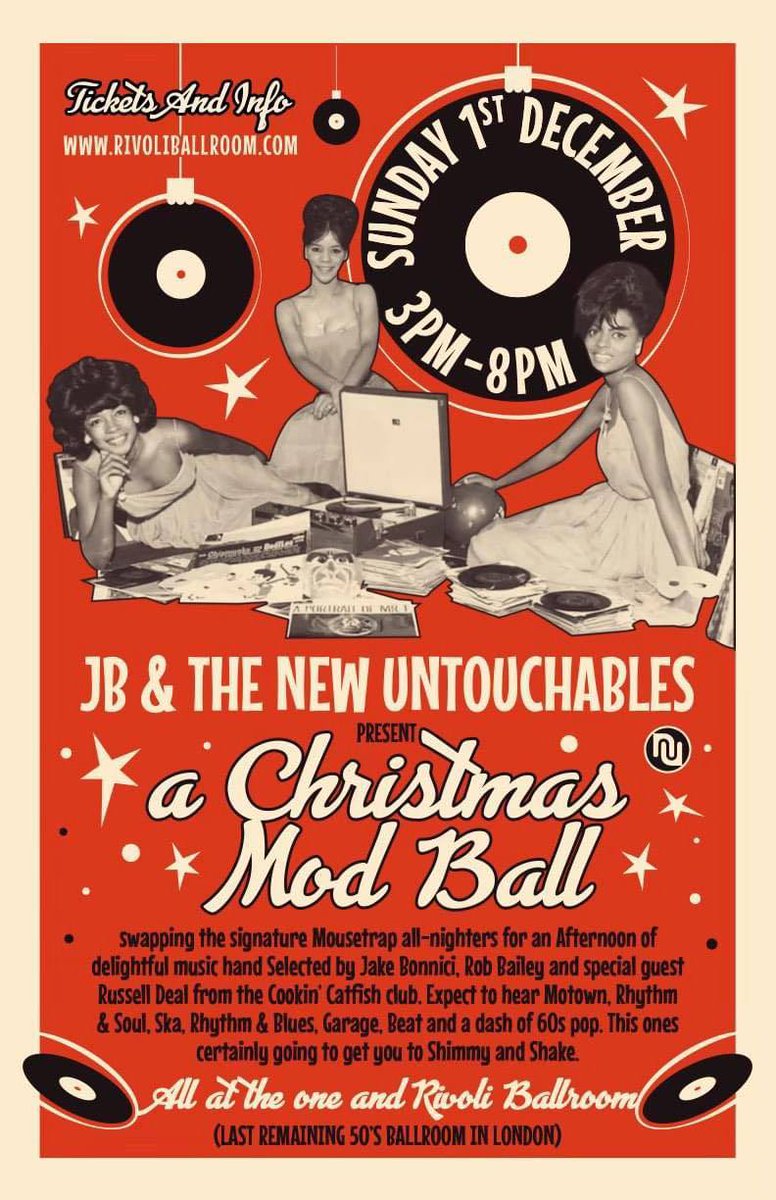 NEW UNTOUCHABLES (@newuntouchables) on Twitter photo Join us at the magnificent <a href="/RivoliBallroom/">Rivoli Ballroom</a> Crofton Park, SE London for the Christmas Mod Ball. Russ from Cookin' Catfish will join Dr Robert & Jake on the decks for 5 hours of top notch choons in this fabulous 50's ballroom. £11 cash or card on the door. 🥳🎄💃🥂 Join us at the magnificent <a href="/RivoliBallroom/">Rivoli Ballroom</a> Crofton Park, SE London for the Christmas Mod Ball. Russ from Cookin' Catfish will join Dr Robert & Jake on the decks for 5 hours of top notch choons in this fabulous 50's ballroom. £11 cash or card on the door. 🥳🎄💃🥂