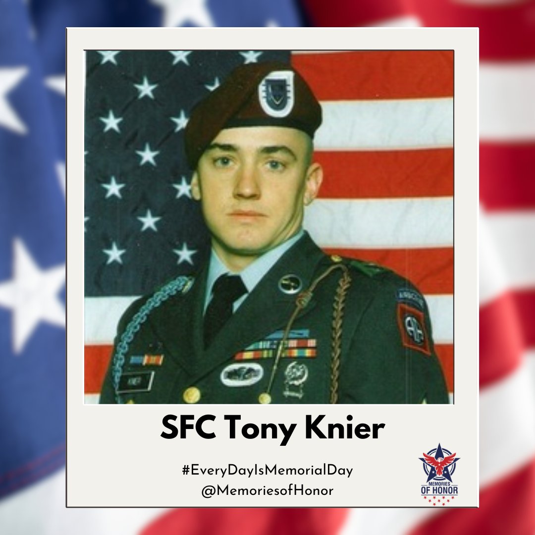 Today, we honor the service, sacrifice, and life of SFC Tony Knier. Gone but never forgotten. 

#EveryDayIsMemorialDay
#MemoriesofHonor 
#WeRemember