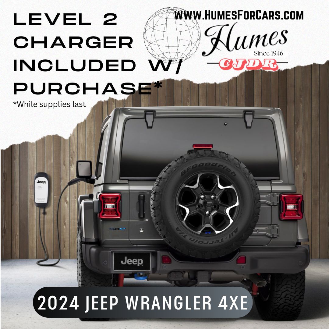 HumesWaterford's tweet image. We’re including Level 2 chargers with every Wrangler 4xe purchase (while supplies last)!  Visit Humes CJDR at 1010 US Route 19, Waterford, PA 16441, or call 814-796-2666 to learn more! #JeepWrangler4xe #SaveAndExplore #HumesCJDR