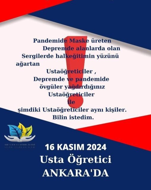 Doğukan Bayram (@doukanb72305832) on Twitter photo Ustalar tek yürek tek ses ve tek nefes olarak geliyoruz
Ankara'nın taşına bak gözlerimin yaşına bak uyan uyan gazi kemal
meslek usta öğreticiler geliyor
#16KASIMtekyürek
<a href="/trthaber/">TRT HABER</a>
<a href="/cnnturk/">CNN TÜRK</a>
<a href="/HaberturkTV/">Habertürk TV</a>
<a href="/ahaber/">A Haber</a>
<a href="/meusfed6/">Ustaöğreticiler Federasyonu</a>
<a href="/iscihaber/">İşçi Haber</a>
<a href="/ntv/">NTV</a>
<a href="/nowhaber/">NOW HABER</a>
<a href="/tele1comtr/">Tele1 TV</a> Ustalar tek yürek tek ses ve tek nefes olarak geliyoruz
Ankara'nın taşına bak gözlerimin yaşına bak uyan uyan gazi kemal
meslek usta öğreticiler geliyor
#16KASIMtekyürek
<a href="/trthaber/">TRT HABER</a>
<a href="/cnnturk/">CNN TÜRK</a>
<a href="/HaberturkTV/">Habertürk TV</a>
<a href="/ahaber/">A Haber</a>
<a href="/meusfed6/">Ustaöğreticiler Federasyonu</a>
<a href="/iscihaber/">İşçi Haber</a>
<a href="/ntv/">NTV</a>
<a href="/nowhaber/">NOW HABER</a>
<a href="/tele1comtr/">Tele1 TV</a>