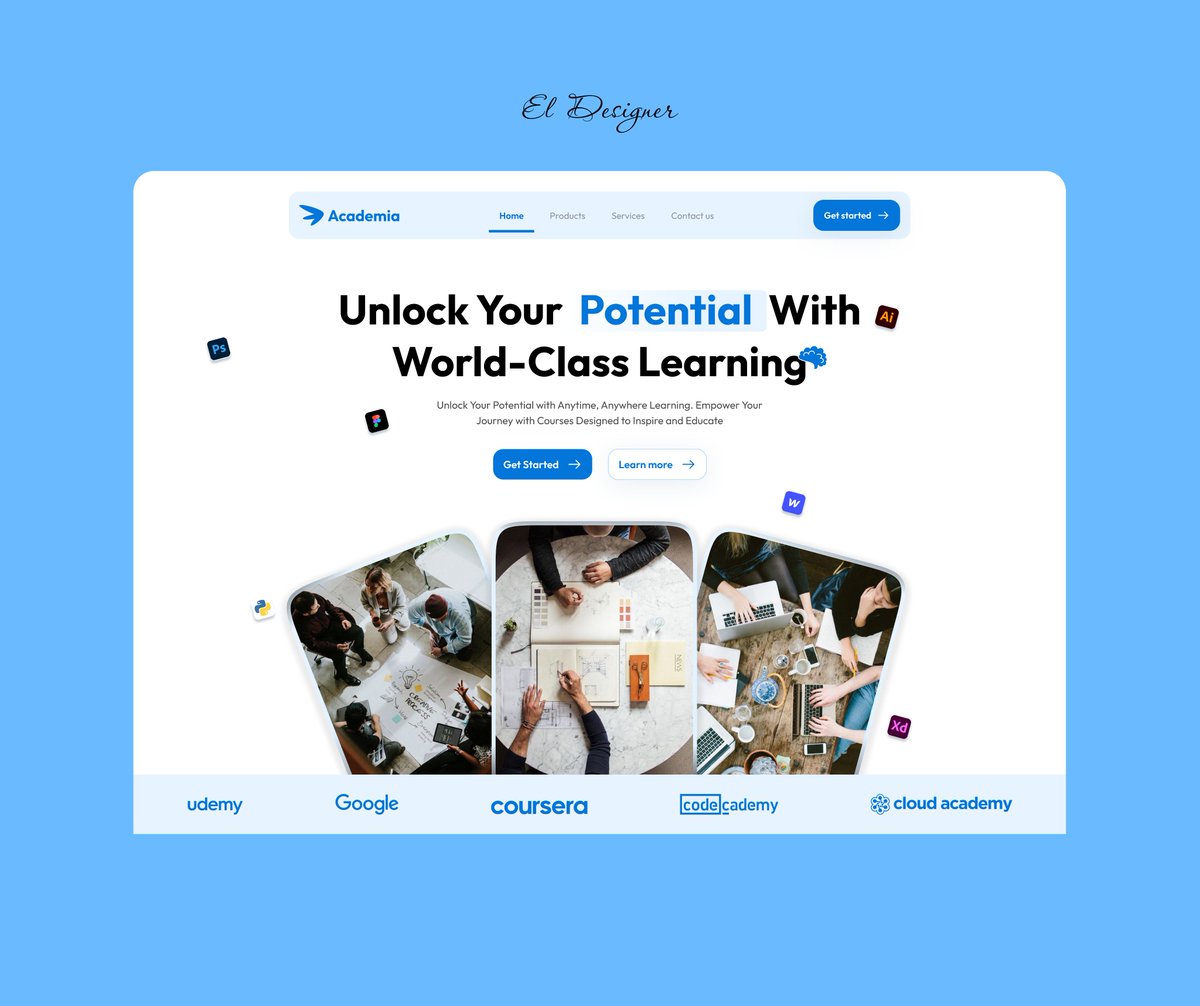 mimithecreative's tweet photo. Design exploration for an e-learning website! Focusing on clean layouts, and engaging elements to make learning feel effortless. 📚✨ #UIDesign #UX #Elearning #DesignInspiration #EdTech #AI #SmartLearning #ProductDesign #WebDesign #UIDesign https://t.co/sjlJfDsVXo