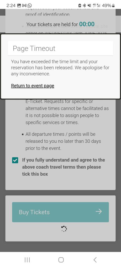Johnfairfox's tweet photo. Can hardly believe I got all the way through including entering peoples details, bus transfers and payment details for the 'buy ticket' button to just freeze on me. Devastated. #glastonbury https://t.co/jFqm2mCblo