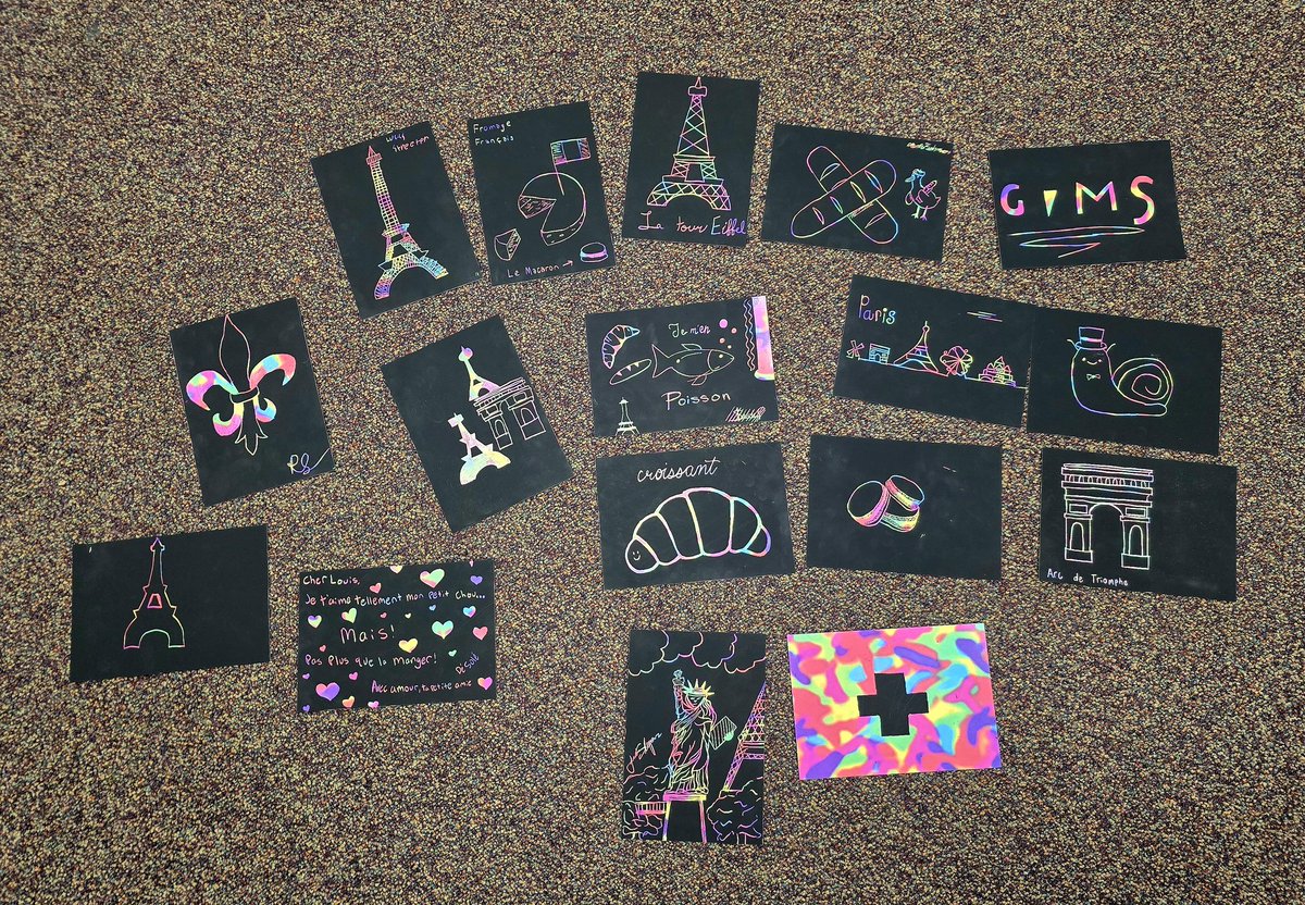 MmeMarsala's tweet photo. National French Week scratch art! https://t.co/8c0Lq6GODf