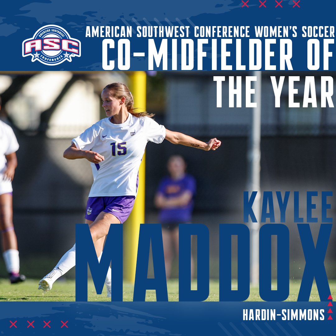 WSOC | Co-Midfielder of the Year

⭐Kaylee Maddox⭐

#ascsports #ascsoc #d3soc | <a href="/HSUAthletics/">HSU Athletics</a>