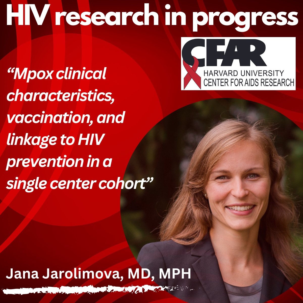 Harvard CFAR (@harvardcfar) on Twitter photo Join <a href="/jjarolimova/">Jana Jarolimova, MD MPH</a> MON, NOV-18 at 12:30 pm ET as she presents her research #Mpox #HIV! <a href="/mghmedres/">MGH IM Residents</a> <a href="/harvardmed/">Harvard Medical School</a> <a href="/MassGenBrigham/">Mass General Brigham</a> <a href="/mgh_id/">MGH Division of Infectious Diseases</a> @tufts_id <a href="/bwh_id/">Brigham and Women’s Infectious Diseases</a> <a href="/HarvardChanSPH/">Harvard T.H. Chan School of Public Health</a> <a href="/FenwayHealth/">Fenway Health</a> <a href="/DanaFarber/">Dana-Farber</a> <a href="/ragoninstitute/">Ragon Institute</a> <a href="/BIDMChealth/">BIDMC</a> <a href="/The_BMC/">Boston Medical Center</a> @MGH_RI NO RSVP! Info @ conta.cc/3AHWxl9 Join <a href="/jjarolimova/">Jana Jarolimova, MD MPH</a> MON, NOV-18 at 12:30 pm ET as she presents her research #Mpox #HIV! <a href="/mghmedres/">MGH IM Residents</a> <a href="/harvardmed/">Harvard Medical School</a> <a href="/MassGenBrigham/">Mass General Brigham</a> <a href="/mgh_id/">MGH Division of Infectious Diseases</a> @tufts_id <a href="/bwh_id/">Brigham and Women’s Infectious Diseases</a> <a href="/HarvardChanSPH/">Harvard T.H. Chan School of Public Health</a> <a href="/FenwayHealth/">Fenway Health</a> <a href="/DanaFarber/">Dana-Farber</a> <a href="/ragoninstitute/">Ragon Institute</a> <a href="/BIDMChealth/">BIDMC</a> <a href="/The_BMC/">Boston Medical Center</a> @MGH_RI NO RSVP! Info @ conta.cc/3AHWxl9