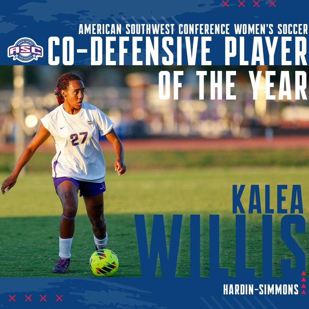 WSOC | Co-Defensive Player of the Year

⭐Kalea Willis⭐

#ascsports #ascsoc #d3soc | <a href="/HSUAthletics/">HSU Athletics</a>
