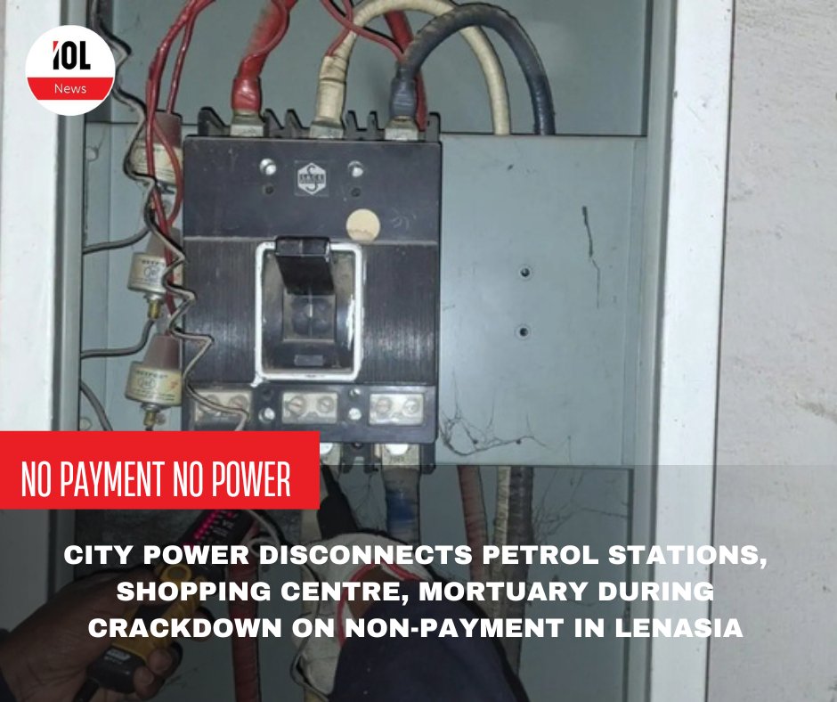 IOL's tweet image. Johannesburg’s power utility, City Power conducted a revenue collection operation in Lenasia where 10 businesses owing a total amount R60 million in unpaid debts had their power supply disconnected on Thursday
#news #energy #citypower #servicedelivery #Eskom #Gauteng #lenasia