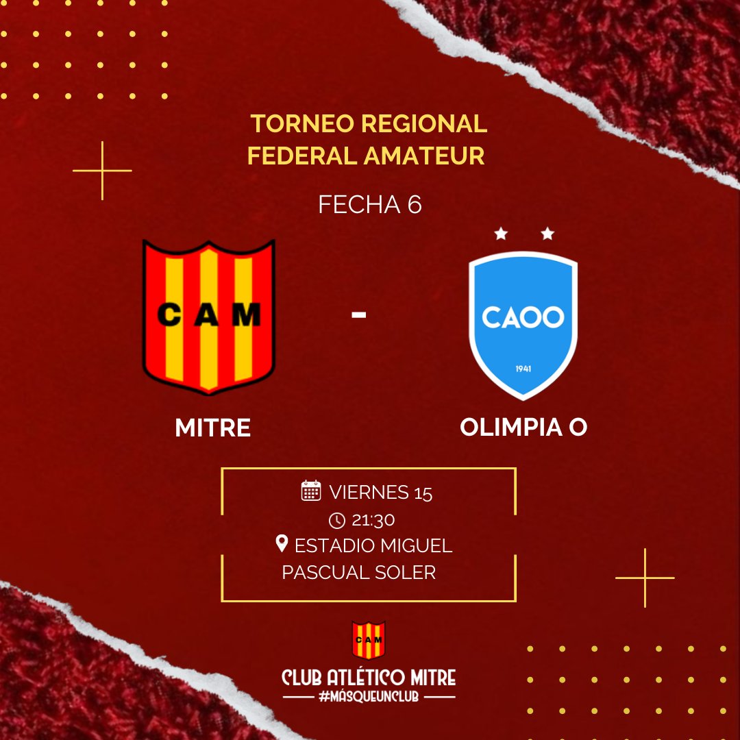 #TorneoRegional | Fecha 6

⚽️ @olimpiaorientalok
🗓 Viernes 15
🕜 21:30 hs
📍 Estadio Miguel Pascual Soler 

#VamosCiclon #MasQueUnclub❤️💛
