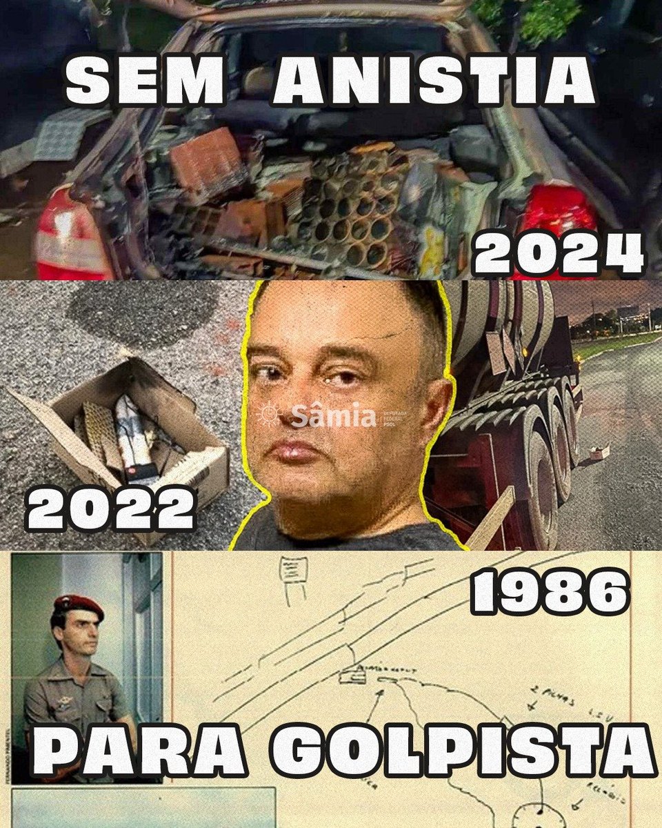 2024, 2022 e 1986, a estratégia de criar pânico explodindo o país se repete! 
Se não punirmos os golpistas de maneira exemplar, vamos sempre esperar o próximo atentado contra a democracia.
