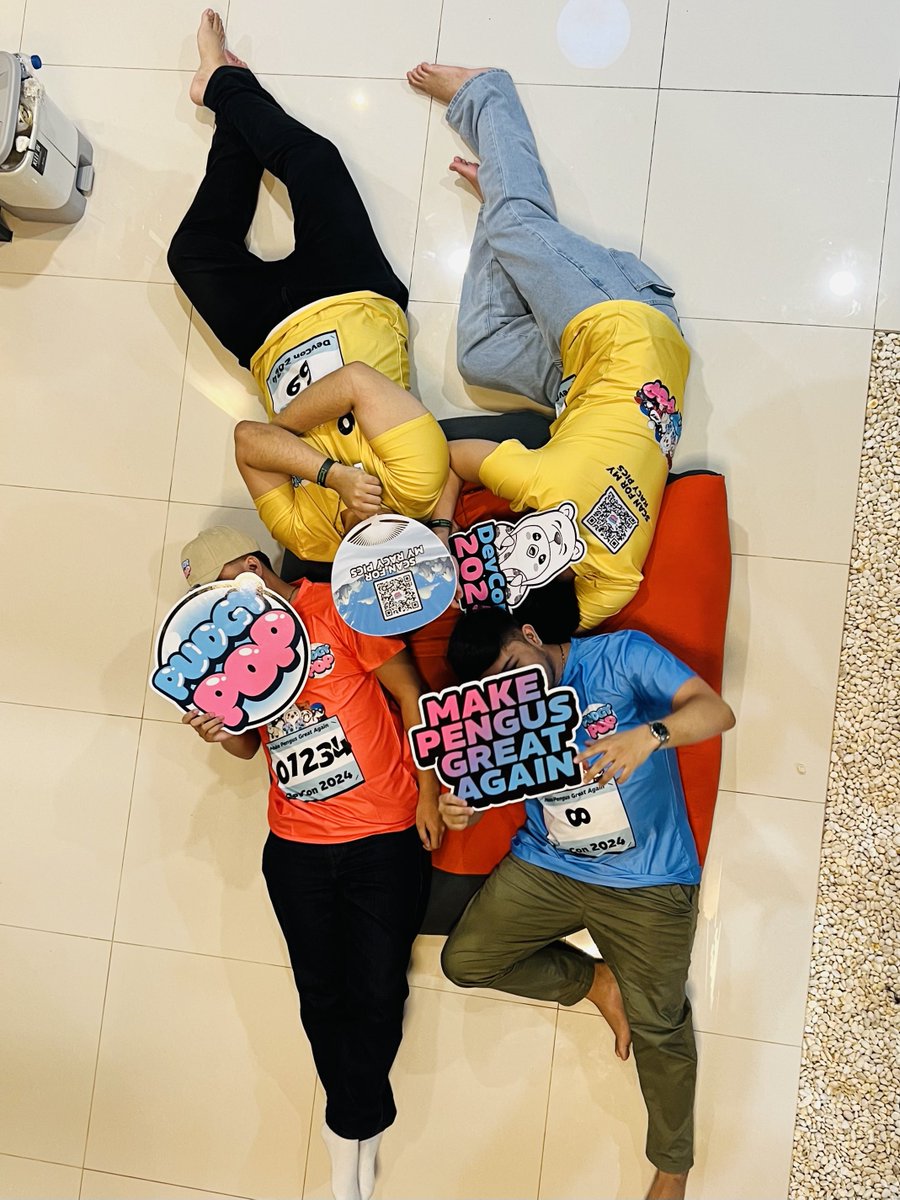 We had so much fun at <a href="/PudgyPop/">Pudgy Pop</a> house! 🐧

Played games, hanged out, and ate amazing food with Pudgy Asia team.

Thank you soooo much for accommodating us 💚

Can you guess who <a href="/HugeHenSL/">HugeHen</a> <a href="/Rev_AIO/">Rev</a> and <a href="/Deemos_Eth/">Deemos</a> is? 👀

Shout out to <a href="/PudgySook/">S🧡🧡K</a> and <a href="/Churro808/">Churro</a> 🫶🏻

Some free feet