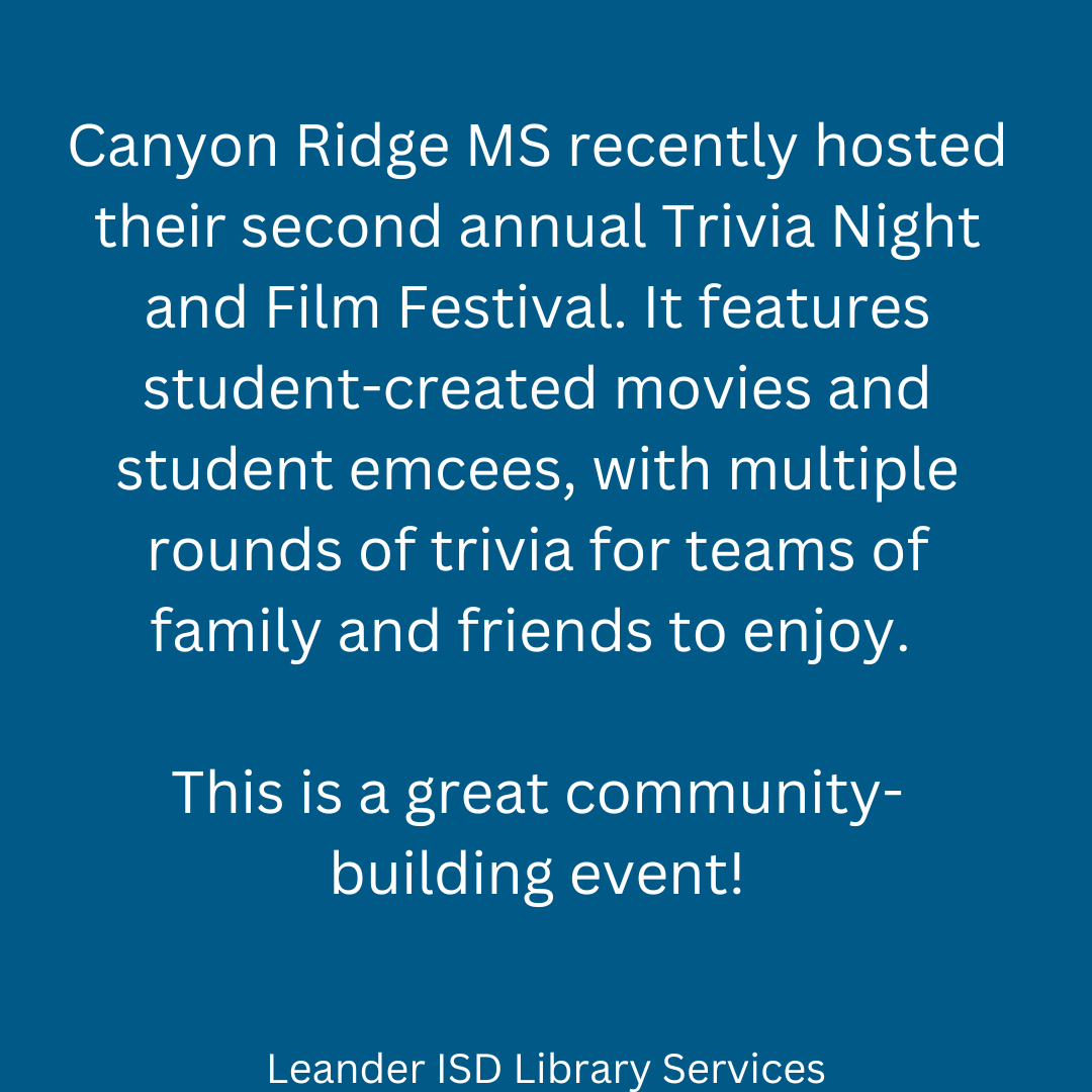 LeanderISD_Lib's tweet photo. Today's #ThursdayThoughts takes us to Canyon Ridge MS Library. What a wonderful community building idea! #1LISD #leanderisdlib @Sturdevant_CRMS https://t.co/raI3OUPMkB