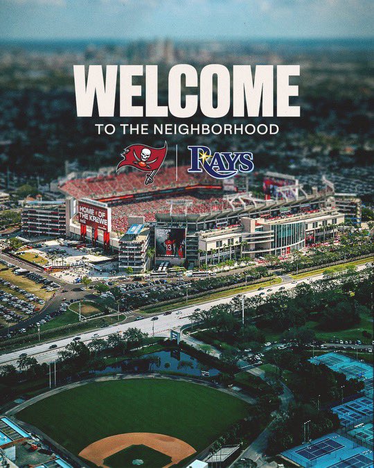 Tampa Bay Buccaneers (@buccaneers) on Twitter photo Welcome to the neighborhood, <a href="/RaysBaseball/">Tampa Bay Rays</a>. The Krewe is with you through this transition. Welcome to the neighborhood, <a href="/RaysBaseball/">Tampa Bay Rays</a>. The Krewe is with you through this transition.