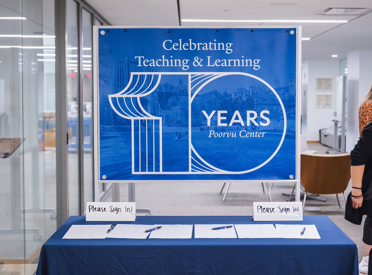 We celebrated our 10th Anniversary at the Faculty Innovations in Teaching event! 🎉 Jenny Frederick and former President Peter Salovey kicked things off, followed by a panel on teaching innovations led by faculty experts. Thanks to everyone who joined us! #Yale #PoorvuProud