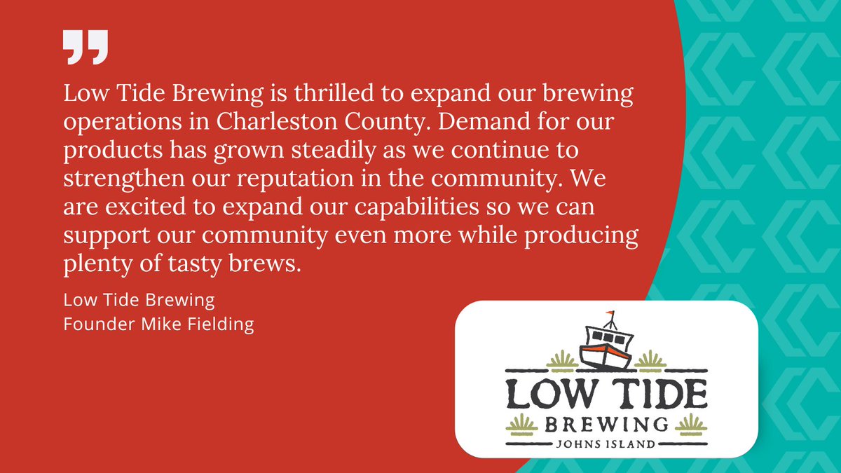 Congratulations to <a href="/Lowtidebrewing/">Low Tide Brewing</a> on its expansion in Charleston County! Their $22.2 million investment will create 33 new jobs.

Read more: bit.ly/4euhVrV

<a href="/SCcommerce/">SC Dept. of Commerce</a>, <a href="/SCDAgriculture/">South Carolina Department of Agriculture</a>, <a href="/CityCharleston/">City of Charleston</a>  

#cced #economicdevelopment