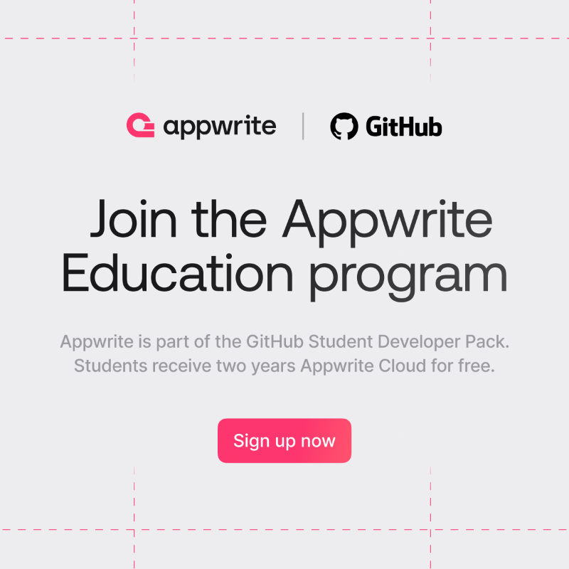 appwrite's tweet photo. Want to be a leading developer?

Join the Appwrite Student Program and learn how modern developers build applications.