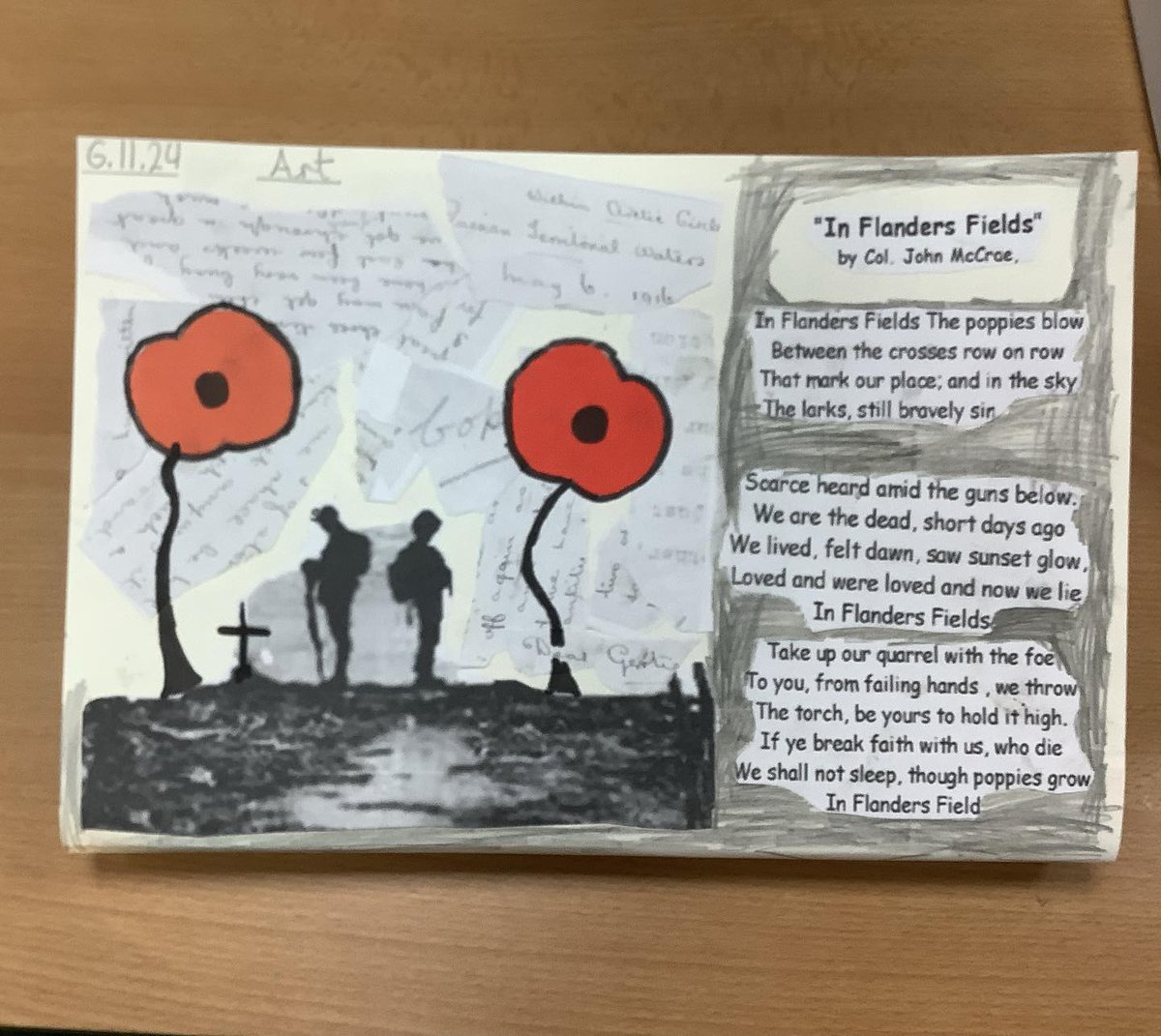 nlancingprimary's tweet image. Year 6  2024 Remembrance Art and Writing. #art #writing #RemembranceDay