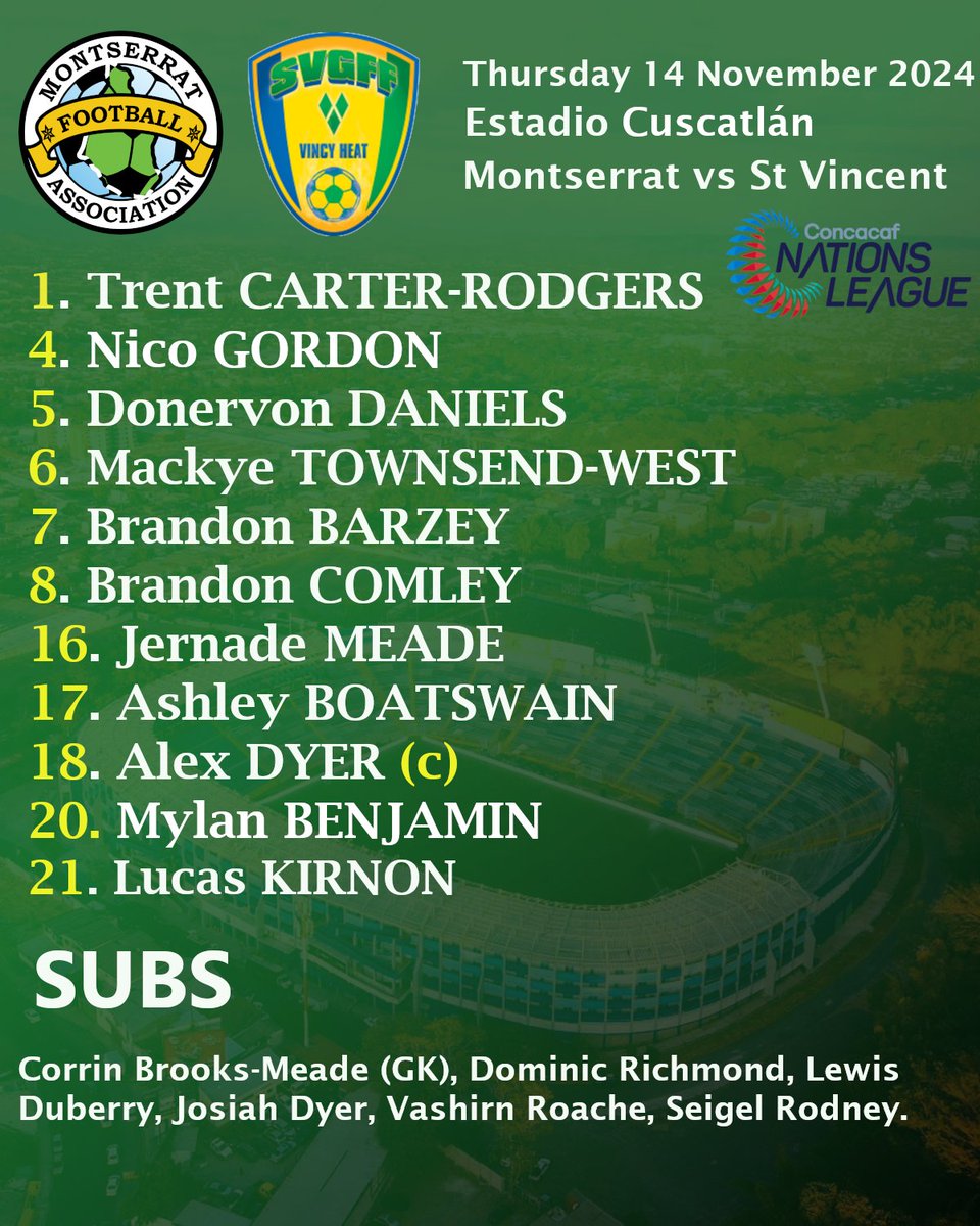 Your Emerald Boyz to take on St Vincent &amp; the Grenadines!

Kick-off in just over 30 minutes ⏳

👊🇲🇸