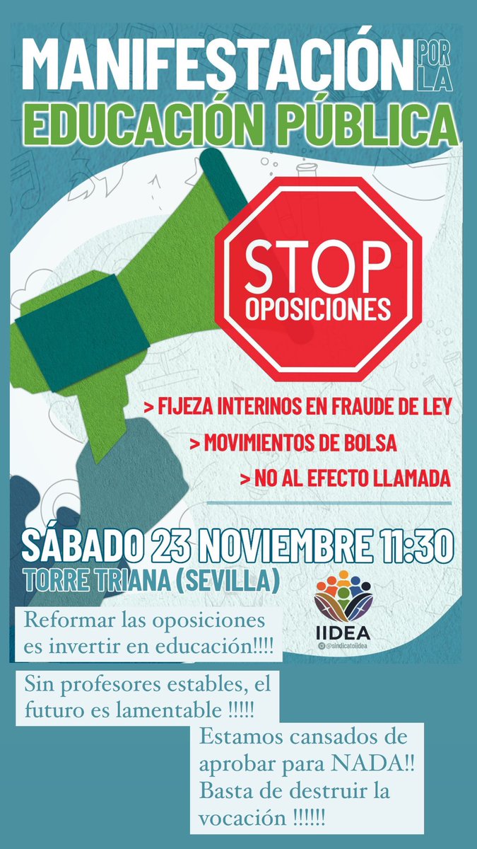 #23NStopOposDocentes !!! 📣📣📣📣📣📣