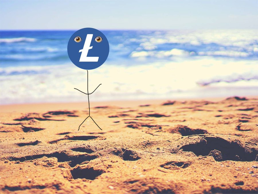 litecoin's tweet image. I call this masterpiece by @greg16676935420 "I'm back, beaches."
