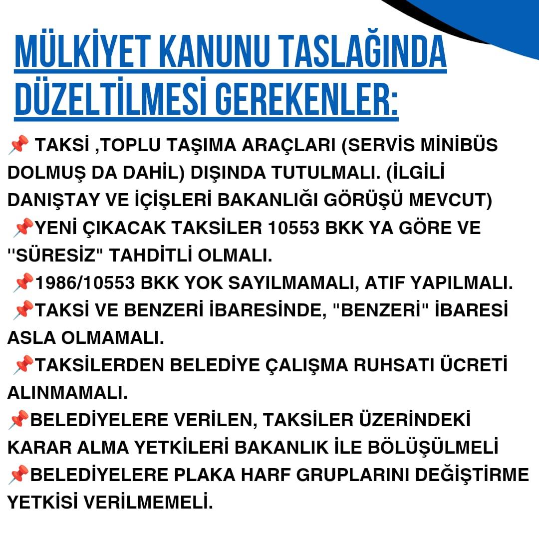 <a href="/drummugulsen/">Ümmü Gülşen Öztürk</a> <a href="/RumeysaKadak/">Rumeysa Kadak</a> "Mülkiyet Yasası” ismi ile Mülkiyetsizleştirme !!!

Sn <a href="/tcbestepe/">T.C. Cumhurbaşkanlığı</a>'ım <a href="/RTErdogan/">Recep Tayyip Erdoğan</a> Taksi ve Ulaşım esnafının hakları gasp ediliyor. Lütfen müdahale edin.
<a href="/_cevdetyilmaz/">Cevdet Yılmaz</a> <a href="/EmineErdogan/">Emine Erdoğan</a> <a href="/avabdullahguler/">Abdullah Güler</a> <a href="/murat_kurum/">Murat KURUM</a> <a href="/suleymansoylu/">Süleyman Soylu</a> <a href="/akaraismailoglu/">Adil Karaismailoğlu</a> <a href="/Akparti/">AK Parti</a> <a href="/yigitbulutt/">YİĞİT BULUT</a> <a href="/MehmetYiginer/">Mehmet Yiğiner</a>