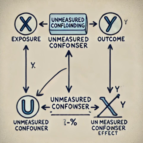 "ChatGPT, draw me a diagram showing unmeasured confounding" 🤨