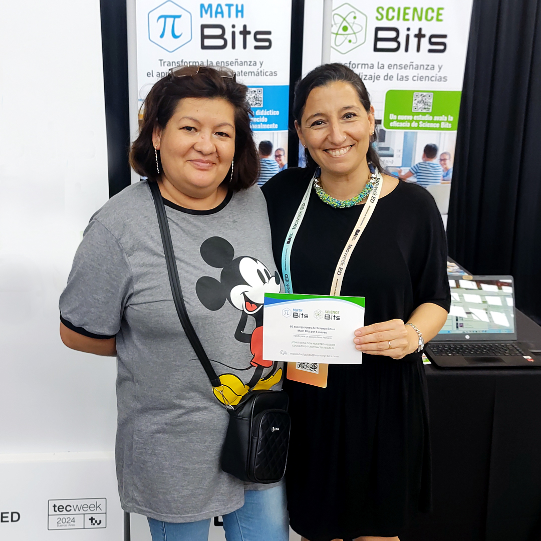 ScienceBits's tweet photo. 🥳 Felicidades a Luciana Zalazar y a Adolfo Héctor Salcedo, ganadores de las licencias de Math Bits y de Science Bits en el sorteo que hemos realizada en la #Tecweek ED durante el @tecweekar en Buenos Aires. ¡Enhorabuena! https://t.co/2hkMOUZhIZ