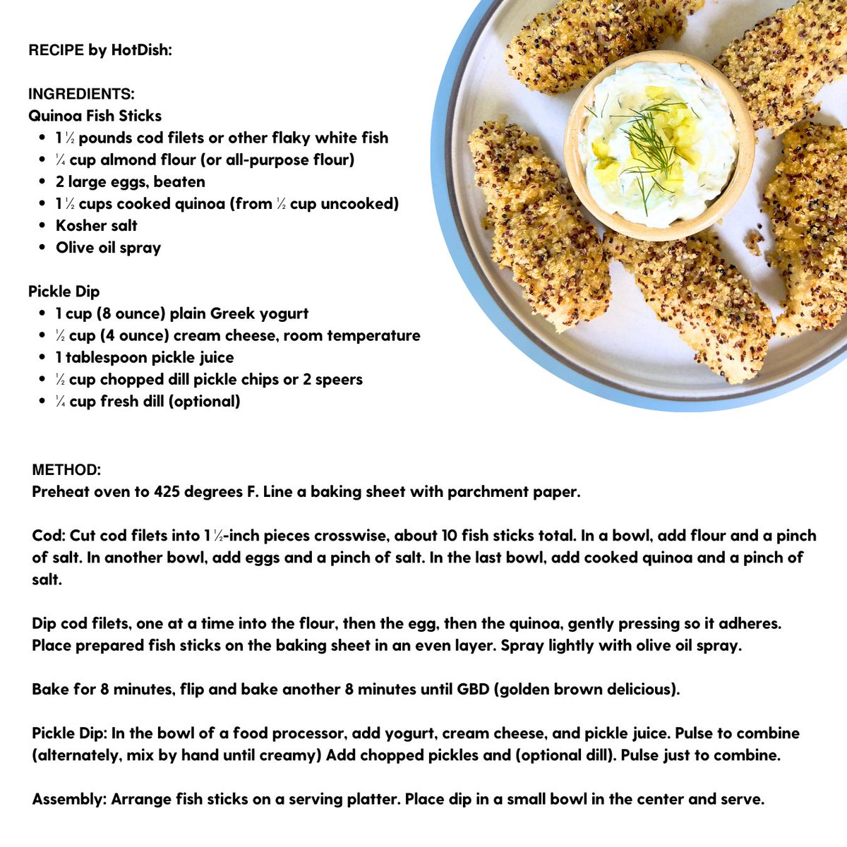 🎣  With a crunchy coating of quinoa, these 𝗙𝗜𝗦𝗛 𝗦𝗧𝗜𝗖𝗞𝗦 are a delicious way to introduce kids to seafood!

And when seeking out your 🐟, look for a responsibly sourced cod or a flaky white fish. ✅

P.S. We have a cookbook in the works too! ➡️ bit.ly/4cmmgMC