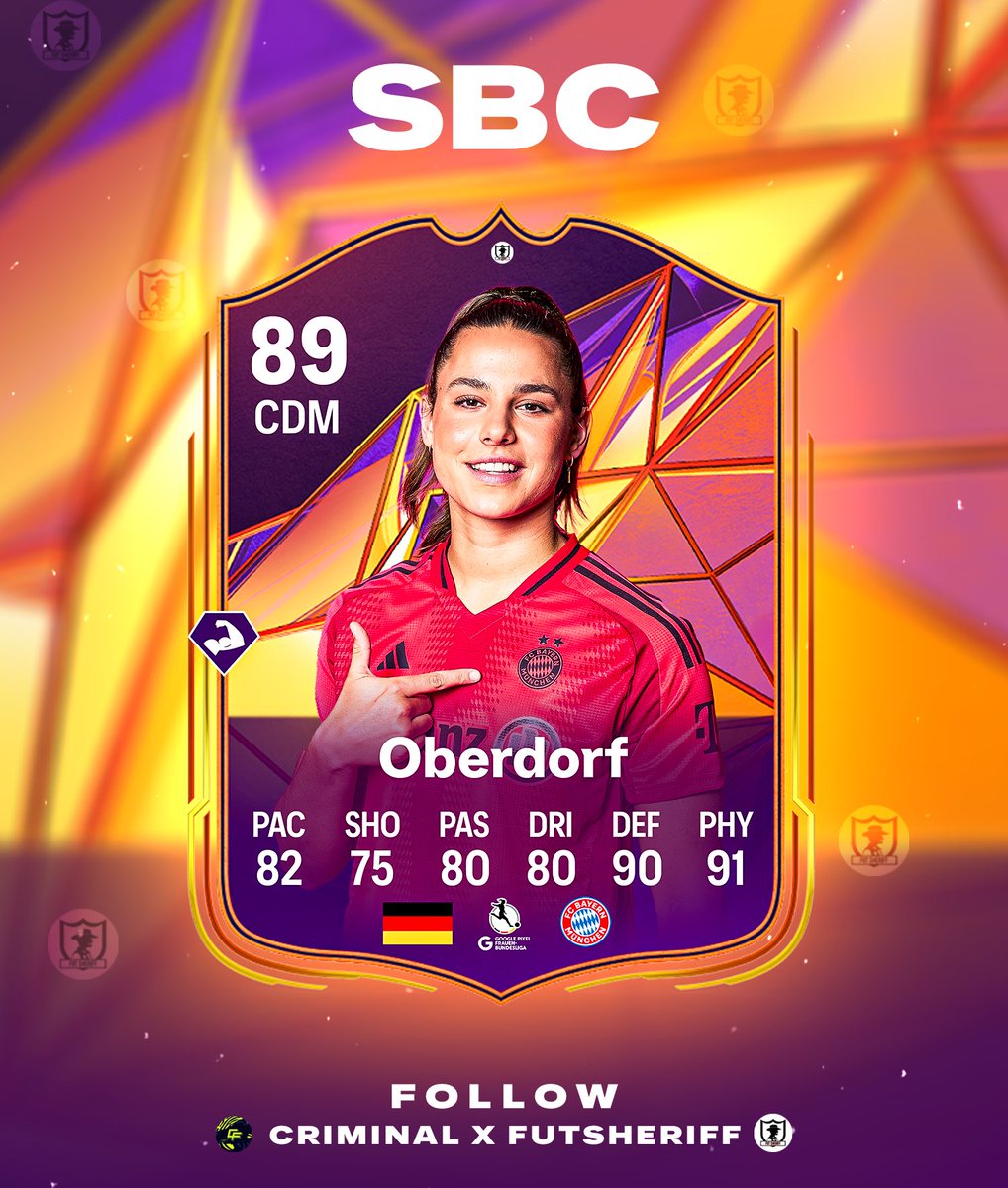 🚨Oberdorf 🇩🇪 is added to come as SBC during TRACK STARS promo soon!🔥

Stats are prediction 👀

Make sure to follow <a href="/FutSheriff/">Fut Sheriff</a> &amp; <a href="/Criminal__x/">Sahil</a> ✅
#FC25