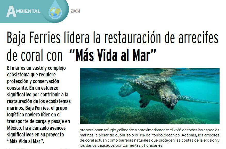 Corresponsables's tweet image. 🐠 Con el apoyo de científicos y la comunidad, @BajaFerries ha #restaurado una hectárea de arrecifes de coral, fijando 3,5 toneladas de CO2 al año. Más detalles en #RevistaCorresponsables78 👉 tinyurl.com/ysn7x9n8