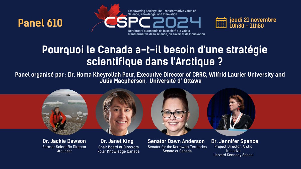 ESPG (@espg_uottawa) on Twitter photo Next week <a href="/jackie_dawson/">Dr. Jackie Dawson</a> will join other esteemed panelists to speak on "Why Canada Needs an Arctic Science Strategy?" at the <a href="/sciencepolicy/">Canadian Science Policy Centre (CSPC)</a> conference in Ottawa! See you there? #CSPC2024 Next week <a href="/jackie_dawson/">Dr. Jackie Dawson</a> will join other esteemed panelists to speak on "Why Canada Needs an Arctic Science Strategy?" at the <a href="/sciencepolicy/">Canadian Science Policy Centre (CSPC)</a> conference in Ottawa! See you there? #CSPC2024