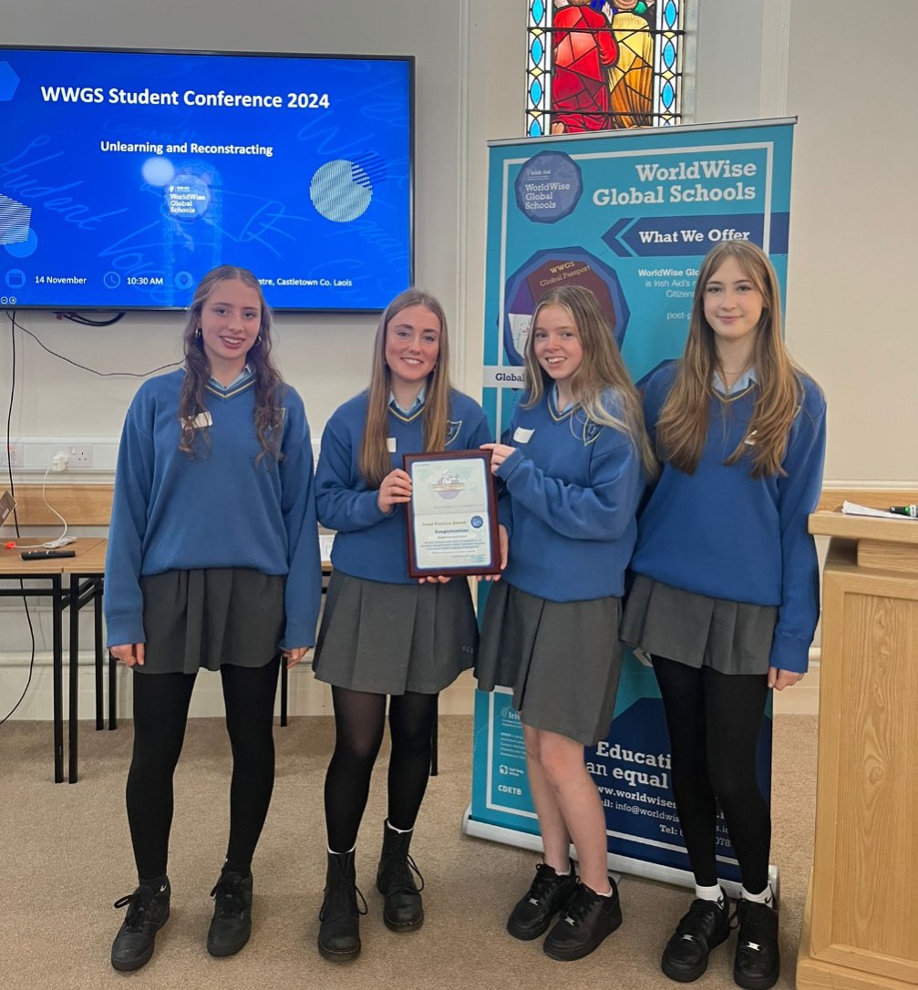 KinsaleComSch's tweet photo. KCS received Student Capacity Award from @WorldWiseGlobal for our students’ work in Global Citizenship Ed 🌍Adding to our Gold Passport &amp; Community Practice Awards. Thanks to our school teams in #YEA, #BTYS, Green Schools, #Erasmus, #MUN, Tanzania 🇹🇿 &amp; more!  #GlobalCitizenship https://t.co/raUNl0k6T1