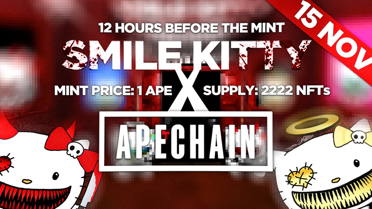 SmileKittyNft's tweet photo. Gm, Kitty🐾

We will launch the Mint in the next 12 hours🩸

To celebrate, we are giving away 10 more NFTs, with 5 winners receiving 2 NFTs each!😈

To participate, simply repost and comment with your EVM wallet address.👇

#ApeChain https://t.co/BaUuF5Cng3