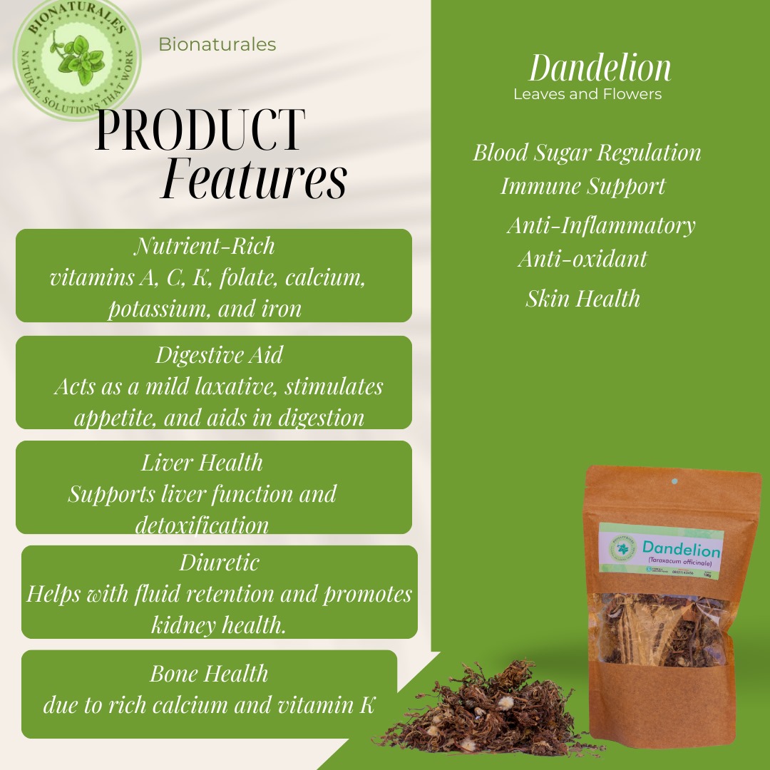 BNaturalesng's tweet photo. Did you know? 🌼 Dandelion isn’t just a garden plant; it’s a powerhouse for your liver, digestion, and skin! From roots to leaves, this humble herb is loaded with benefits to naturally support your body’s wellness. 🌱✨ 

 #DandelionBenefits #NaturalSupport #Herbal #BioNaturales https://t.co/r4uKJrsuRx