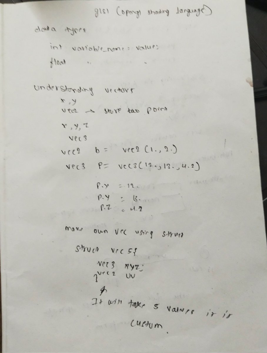 Abhishekre45281's tweet image. Today, I dove into GLSL and learned about data types, vectors, swizzling, attributes, and uniforms! 🎉 Shader programming is fascinating!
github.com/abhishekreddyw…
#OpenGL #GLSL #ShaderProgramming #GraphicsProgramming #DailyLearning