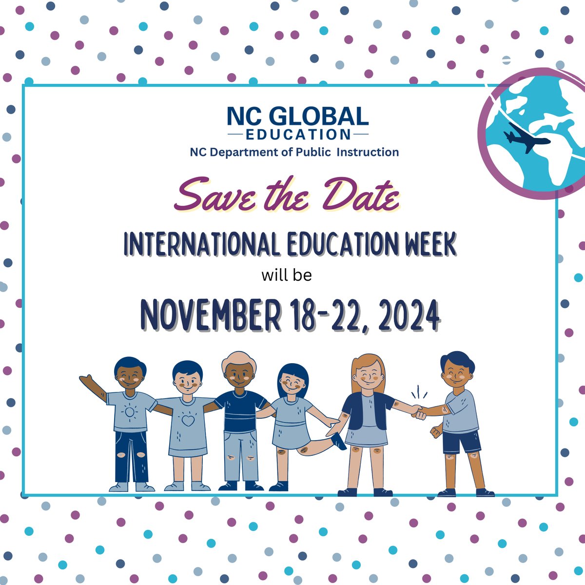 🌍🎓 Join us for 2024 International Education Week, Nov. 18-22! This is a chance for educators and students to explore global issues and celebrate cultural exchange. Connect with NC Global Education on X to discover upcoming activities &amp; opportunities: x.com/ncglobaled.