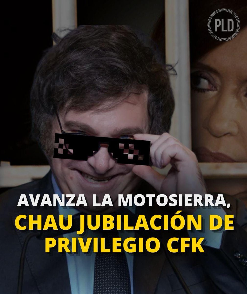 PrimeroDatos's tweet photo. 🚨🇦🇷| Por orden del presidente Javier Milei, se eliminó la “jubilación de privilegio” de Cristina Fernández de Kirchner, incluyendo la pensión de Néstor Kirchner. Esto significa un ahorro mensual de $21.827.624 para el Estado. Los argentinos de bien lo celebran. https://t.co/1YtAtvi4G1