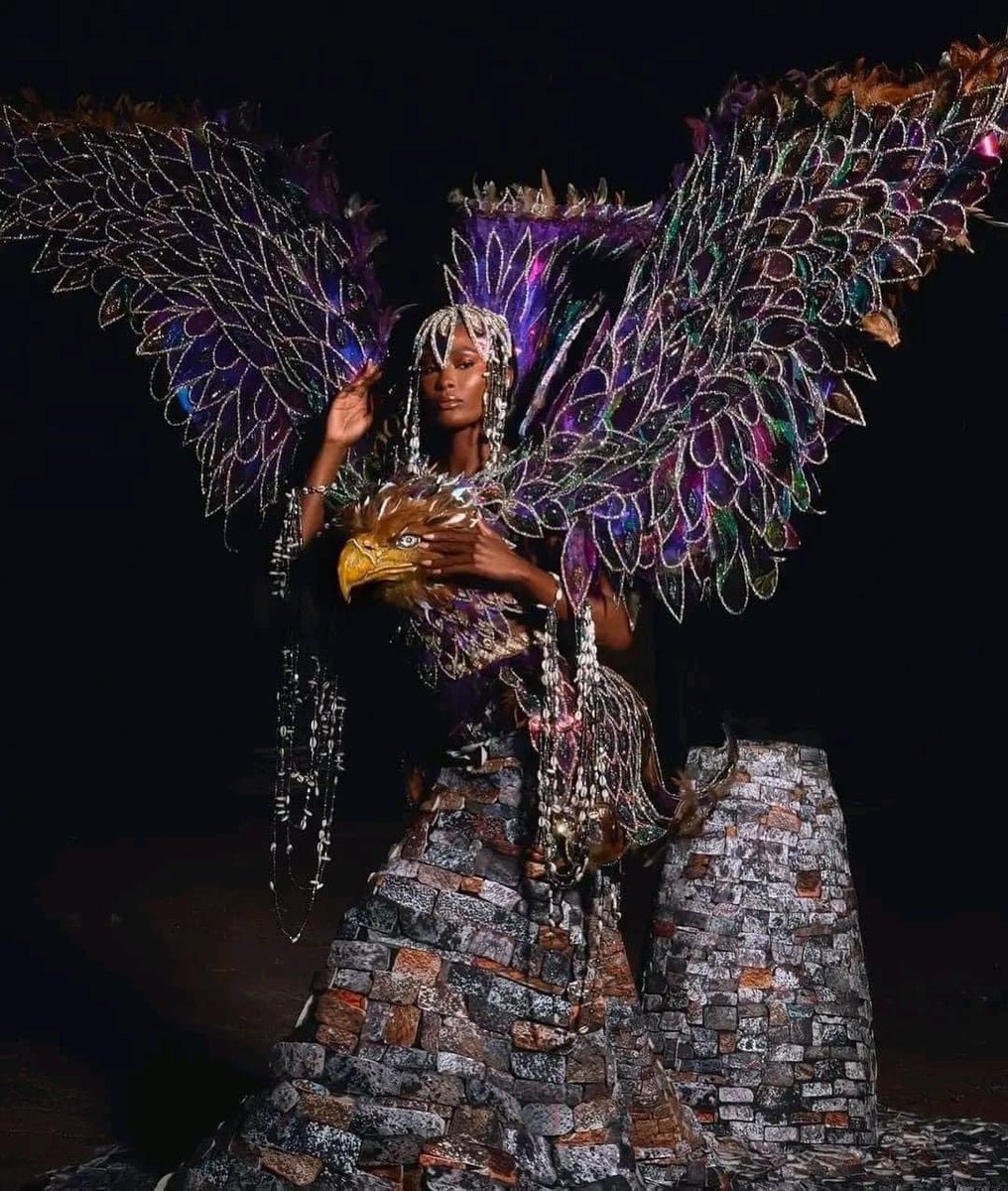 greedysouth's tweet image. Miss Universe Zimbabwe, Sakhile Dube, in her national costume inspired by the Zimbabwe bird for the Miss Universe 2024 preliminary rounds

The dress is called 'The Soaring Eagle' and it is a representation Zimbabwean heritage, woven with deep symbolism and artistry.