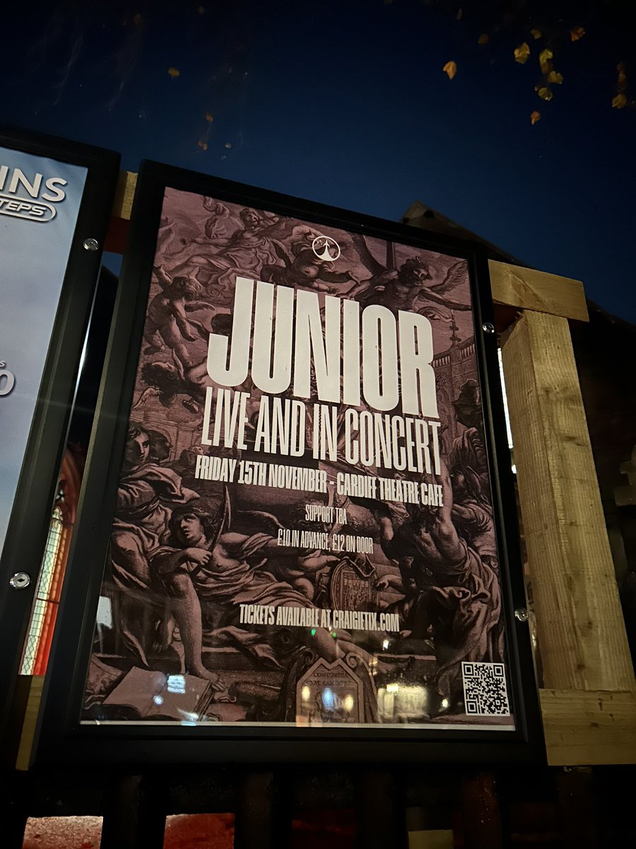 Tomorrow night in Cardiff.

Come see the <a href="/musicofjunior/">Junior</a> boys for the only gig we’re doing this year!

It’s gonna be a fun one ❤️

🎟️ craigietix.com/juniorlive
