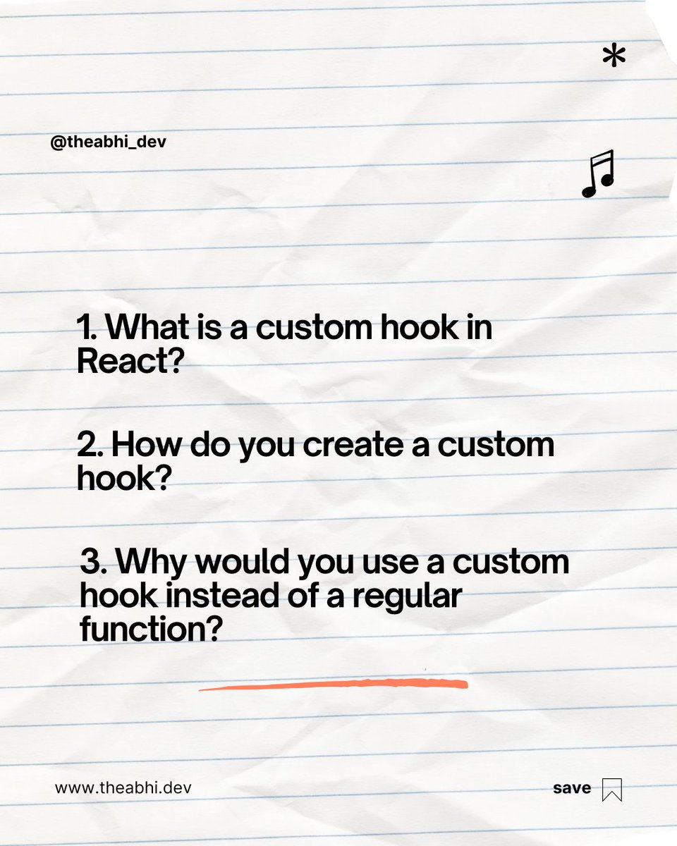 theabhi_dev's tweet image. Want to ace your React interviews? 🤔 Test your knowledge on custom hooks with these 15 essential questions. Are you ready? #ReactInterview #CustomHooks #MERNChallenge