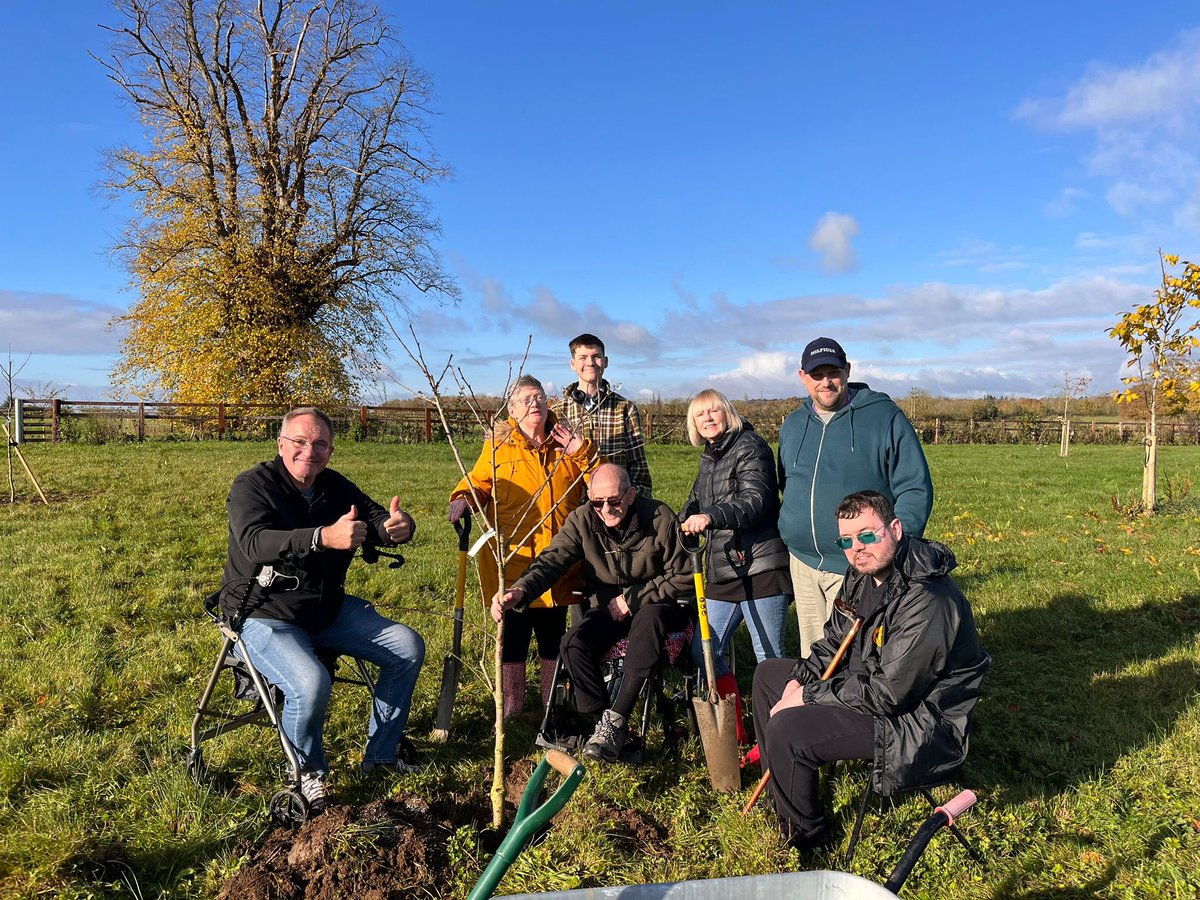 Tree planting season very much upon us..and another little cherry tree put in today. Many thanks to our <a href="/RadleyLinks/">Radley College Partnerships</a> partners from <a href="/OxfordHIS/">Oxford Head Injury Services</a> for a fun, engaging and nature friendly session with us today. 🌳