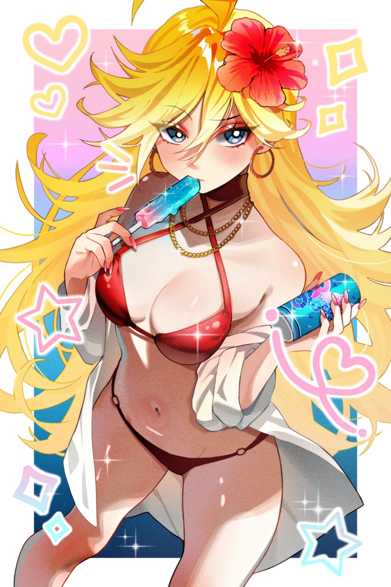 sachichuu's tweet photo. Bikini Panty and Stocking! 💖 Who are you spending your next summer with? https://t.co/DhPHybmAFt