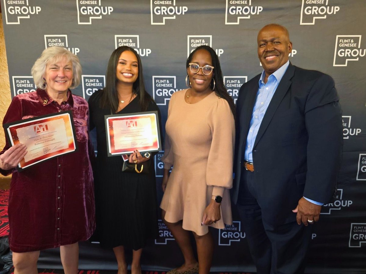 Congrats to Flint Kiwanis Past President and current Board Member, Becky Pettengill (pictured left)  who was honored as a nominee at the Flint &amp; Genesee Group Art of Achievement Awards!