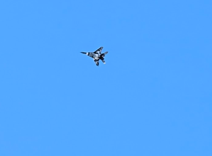 MikePasque's tweet photo. Not sure if it was you @rookisaacman who flew over USAFA in your MiG, but thank you! We enjoyed the show as you held over @UCCS ! https://t.co/SvGg7X2RHZ
