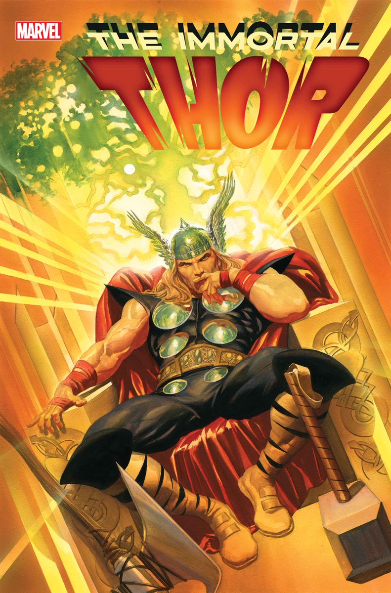 Nineteen artists come together to deliver the Tales of Asgard in January’s issue of ‘Immortal Thor’ #19. Scroll for a first look inside the issue!⚡ 🧵 

🎨 Cover: <a href="/thealexrossart/">Alex Ross</a>