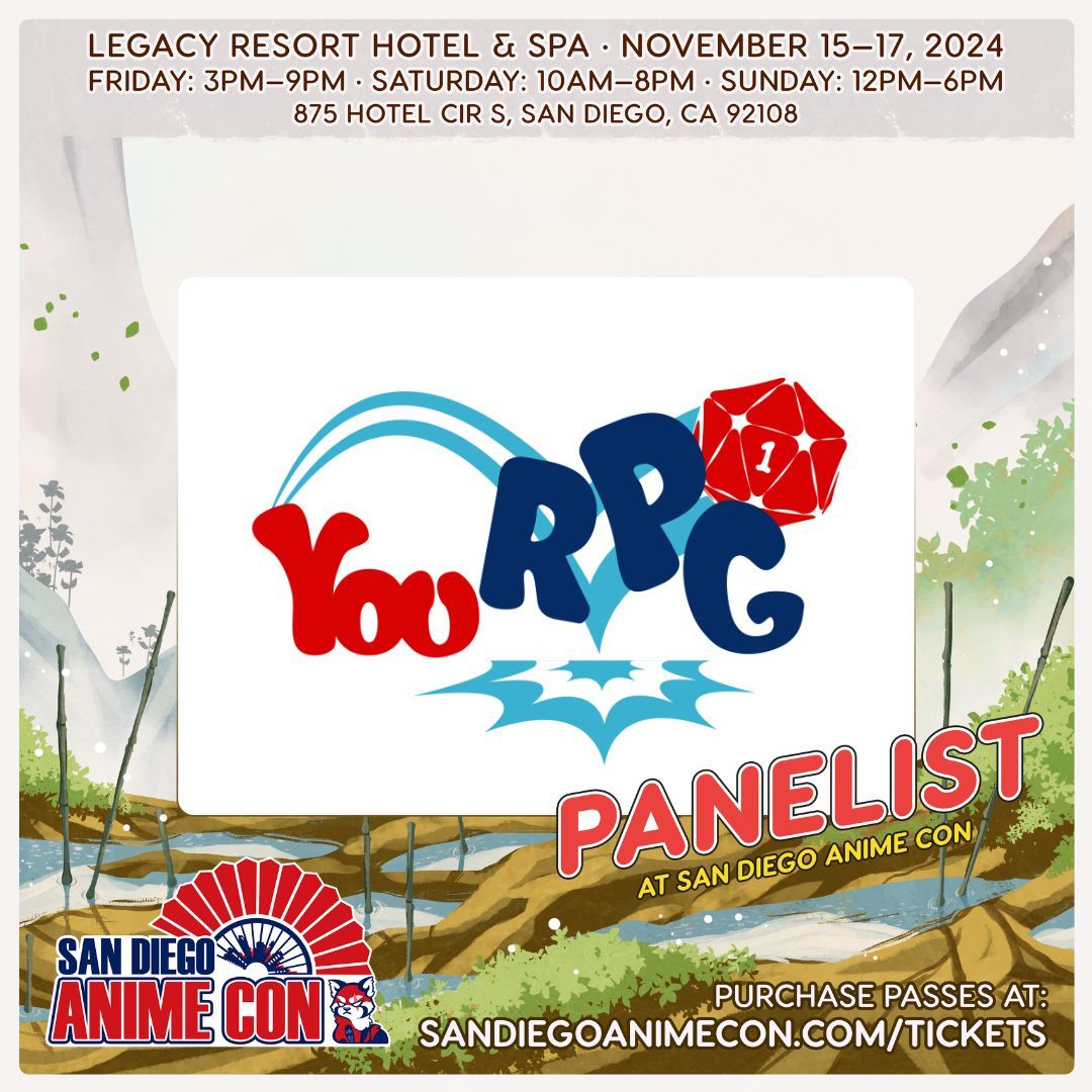 Our next featured panelists Christian Cheker, Austen Edwards, &amp; Danielle Moses are running "YouRPG"  at Panel Rm 2 on 3PM to 4:30 PM at the Legacy Center ❤️‍🔥If you've never heard of Role Playing Games, then THIS GAME IS FOR YOU🔥 

Get tix today ▶️buff.ly/3NnC3AL  ❤️‍🔥