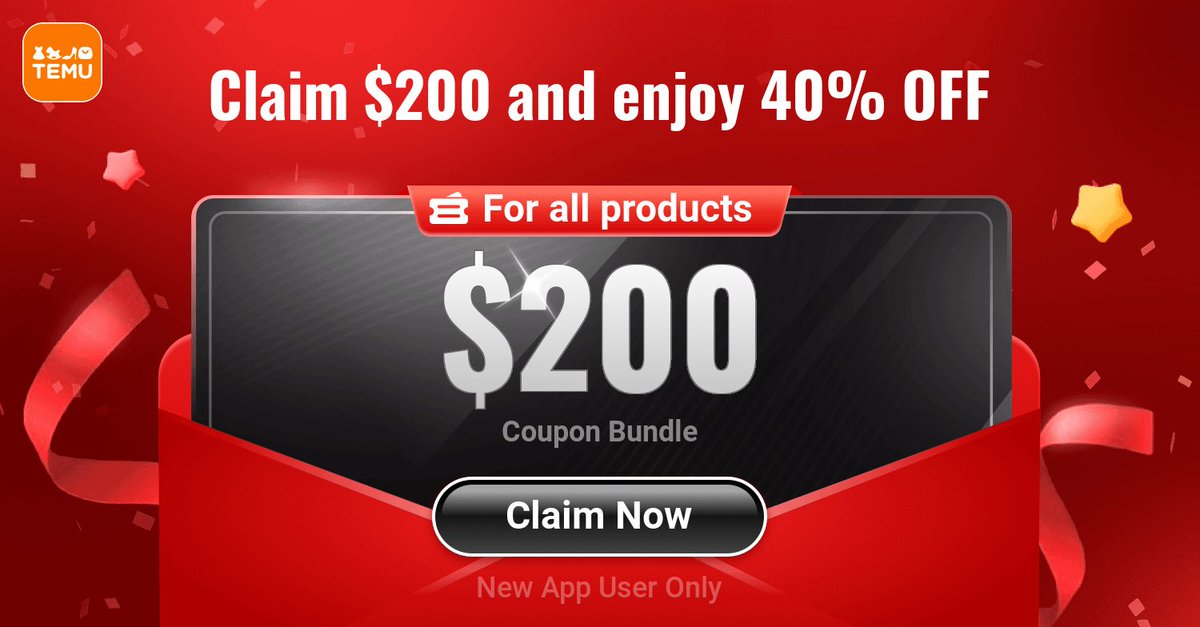 SaDigitMark's tweet image. Grab $200 Coupon Bundle now by clicking temu.to/k/u4y65oggbjd Directly get 💰$200 in Temu app here: app.temu.com/m/mbmjkomy4hw
Another surprise for you! Click temu.to/k/ujt8o6tch1e to earn with me together🤝!
