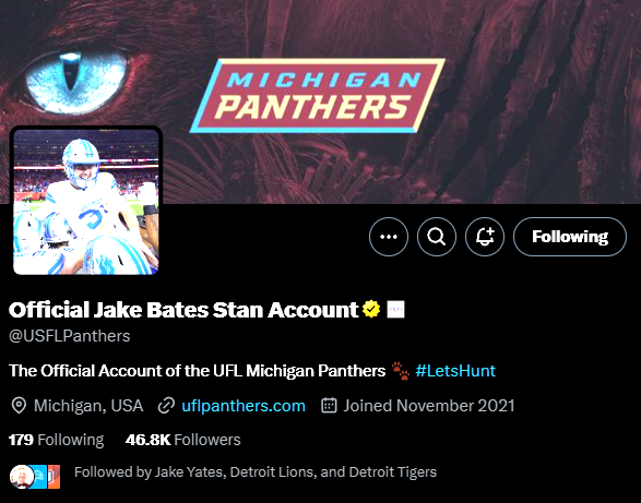 ericj0nes's tweet photo. This is top tier comedy and I'm all the way on board #LetsHunt #OnePride @USFLPanthers https://t.co/7dGASs8WLM